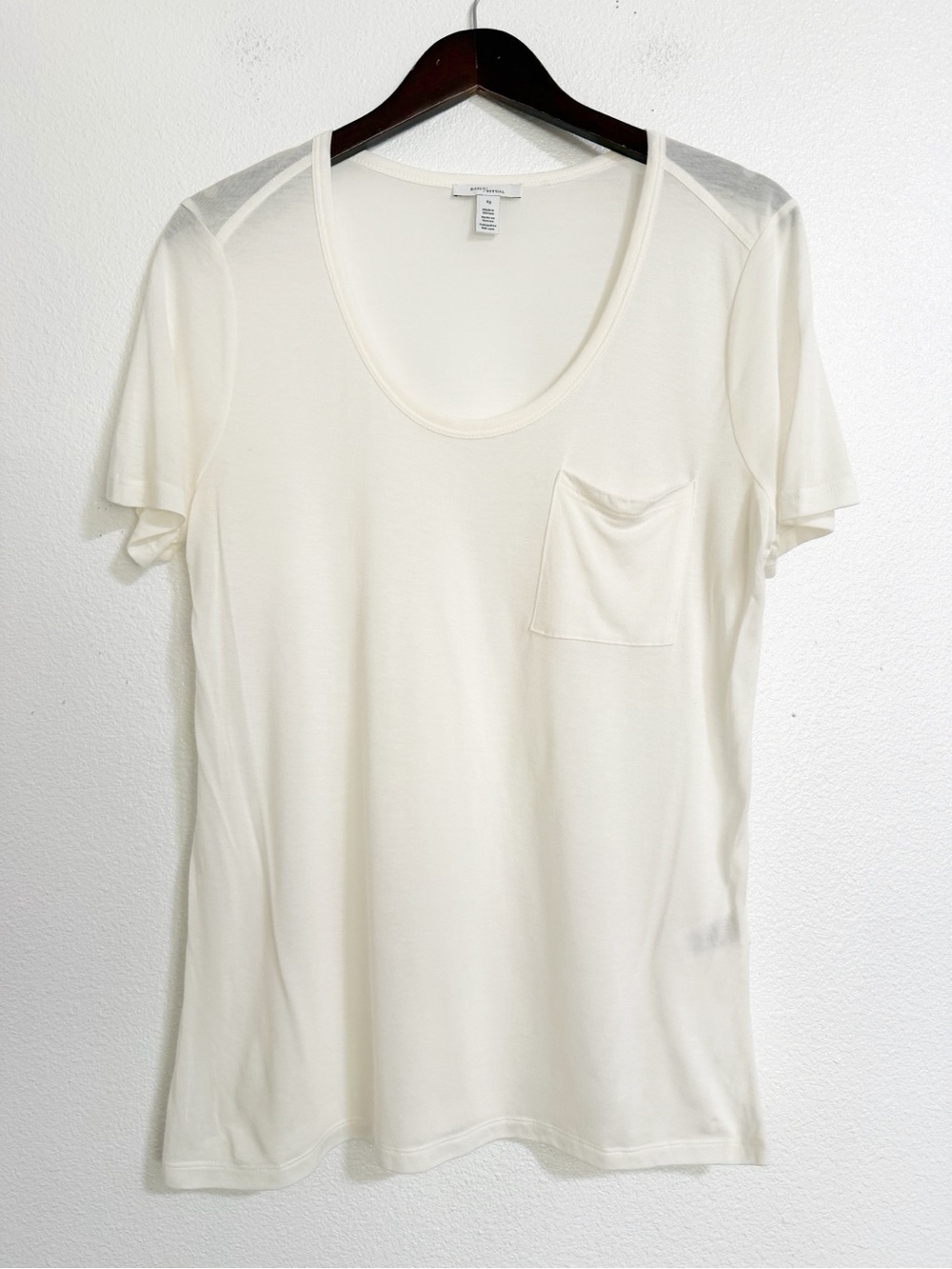 NEW Daily Ritual Modal Cotton Scoop Neck T Shirt Ivory Size L